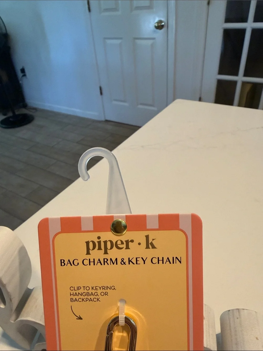 Piper Red Floral Leather Bag Charm Key Chain